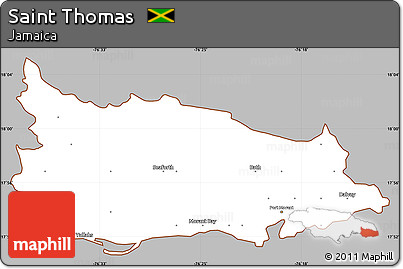 Gray Simple Map of Saint Thomas, cropped outside