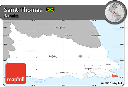 Gray Simple Map of Saint Thomas