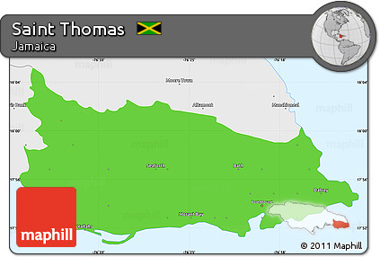 Political Simple Map of Saint Thomas, single color outside, borders and labels