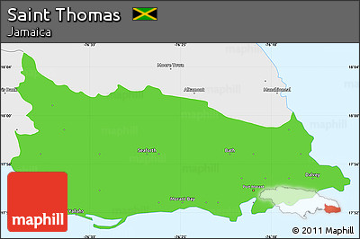 Political Simple Map of Saint Thomas, single color outside, borders and labels