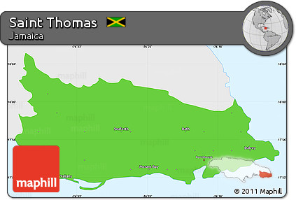 Political Simple Map of Saint Thomas, single color outside