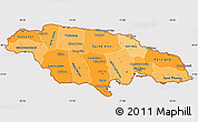 Political Shades Simple Map of Jamaica, cropped outside