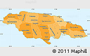 Political Shades Simple Map of Jamaica, single color outside