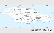 Silver Style Simple Map of Jamaica