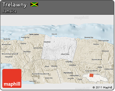 Classic Style 3D Map of Trelawny