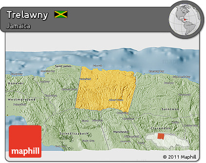 Savanna Style 3D Map of Trelawny