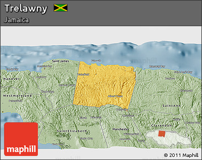 Savanna Style 3D Map of Trelawny