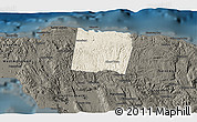 Shaded Relief 3D Map of Trelawny, darken