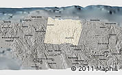 Shaded Relief 3D Map of Trelawny, darken, semi-desaturated
