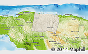 Shaded Relief 3D Map of Trelawny, physical outside