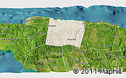 Shaded Relief 3D Map of Trelawny, satellite outside