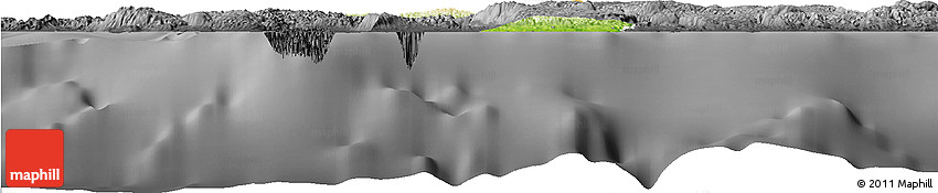 Physical Horizon Map of Trelawny, darken, desaturated