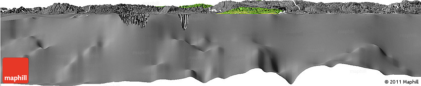 Satellite Horizon Map of Trelawny, desaturated