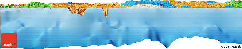 Shaded Relief Horizon Map of Trelawny, political outside