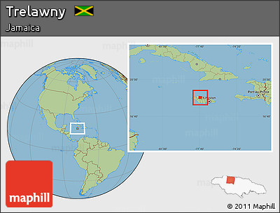 Savanna Style Location Map of Trelawny