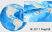 Shaded Relief Location Map of Trelawny, highlighted country