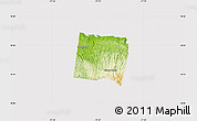Physical Map of Trelawny, cropped outside