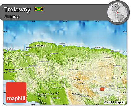 Physical Map of Trelawny