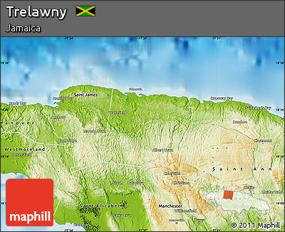 Physical Map of Trelawny