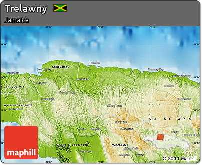 Physical Map of Trelawny