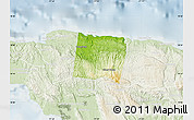 Physical Map of Trelawny, lighten