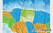 Physical Map of Trelawny, political outside