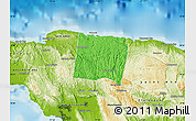 Political Map of Trelawny, physical outside