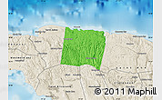 Political Map of Trelawny, shaded relief outside