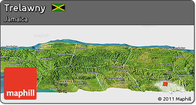 Satellite Panoramic Map of Trelawny