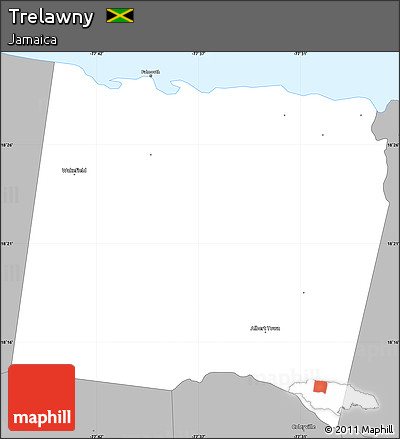 Gray Simple Map of Trelawny