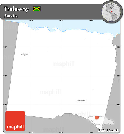Gray Simple Map of Trelawny, single color outside