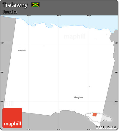 Gray Simple Map of Trelawny, single color outside