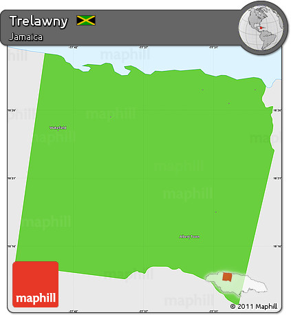 Political Simple Map of Trelawny, single color outside