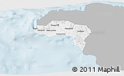 Gray 3D Map of Westmoreland, single color outside