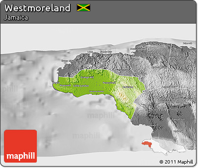 Physical 3D Map of Westmoreland, desaturated