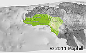 Physical 3D Map of Westmoreland, desaturated