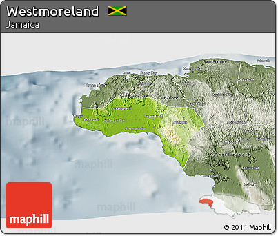 Physical 3D Map of Westmoreland, semi-desaturated