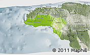 Physical 3D Map of Westmoreland, semi-desaturated