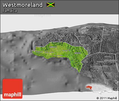 Satellite 3D Map of Westmoreland, desaturated