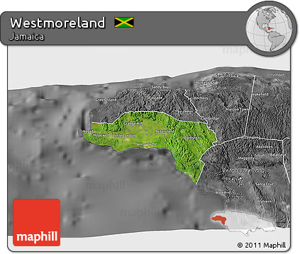 Satellite 3D Map of Westmoreland, desaturated