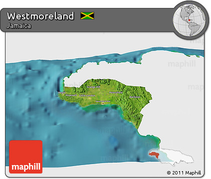 Satellite 3D Map of Westmoreland, single color outside