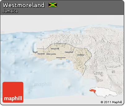 Shaded Relief 3D Map of Westmoreland, lighten