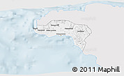 Silver Style 3D Map of Westmoreland, single color outside