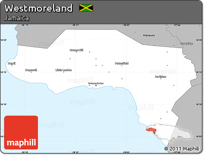 Gray Simple Map of Westmoreland