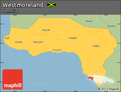 Savanna Style Simple Map of Westmoreland