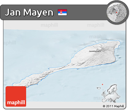 Classic Style 3D Map of Jan Mayen