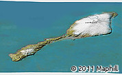 Satellite 3D Map of Jan Mayen, desaturated, land only