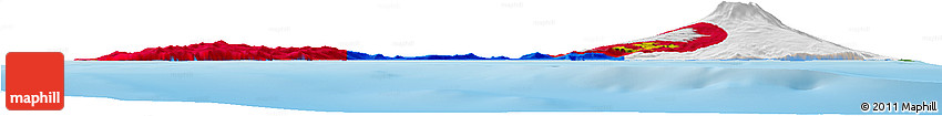 Flag Horizon Map of Jan Mayen, physical outside, flag rotated