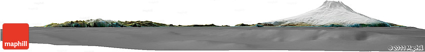 Satellite Horizon Map of Jan Mayen, desaturated