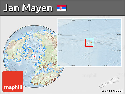 Physical Location Map of Jan Mayen, lighten